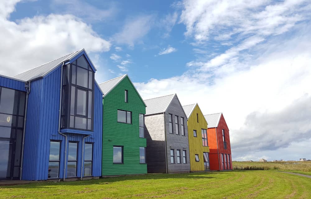 Bunte Häuser in John o' Groats, Schottland