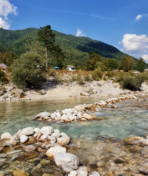 Camping Soca Tal - Campingplatzempfehlung für Besuch der Tolminer Klammen