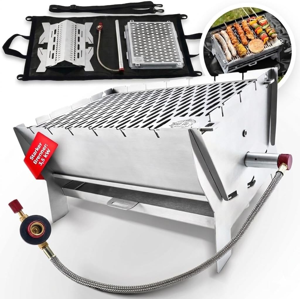 Steckgrill Little Bro auf einen Blick: aufgebaut und zerlegt